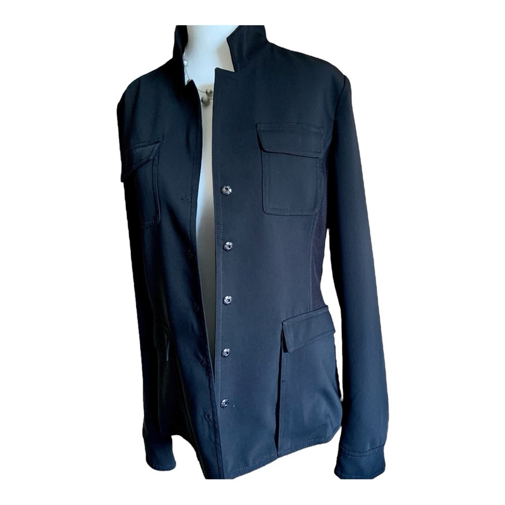 Tahari mixed fabric black jacket